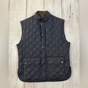 Barbour Lowedale Gillet Quilted Vest Women’s SZ XL Nvy Blue Full Zip Snap Button